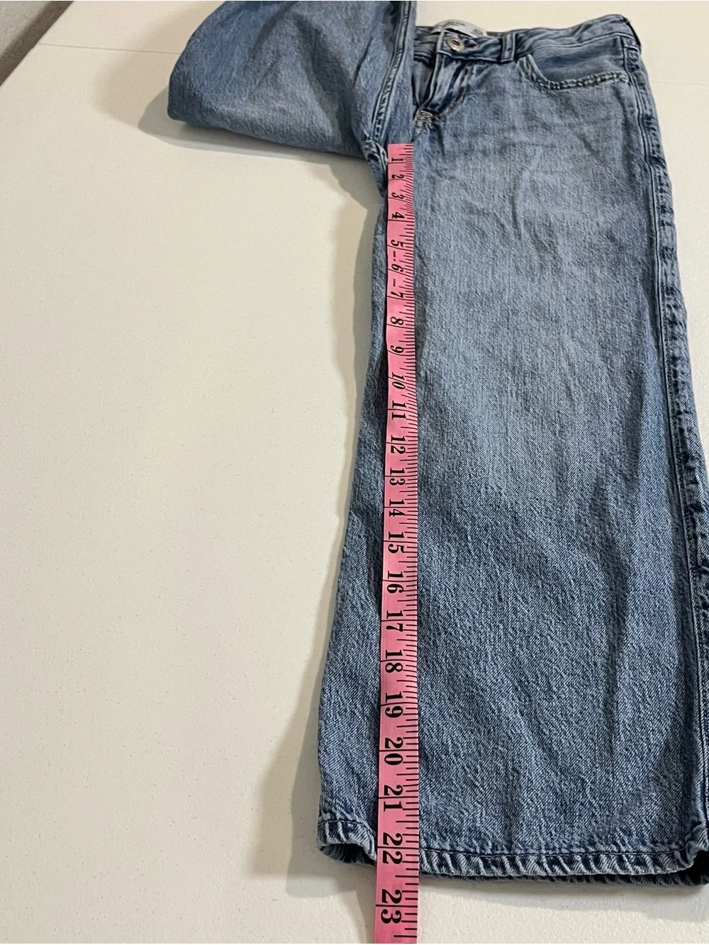 abercrombie kids hearts light blue low rise baggy jeans